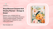 Shop Blossom Dreams 6x9 Weekly Planner - Orange & Green