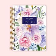 Stylish Weekly Planner Book | Flirty Florals Mauve Design