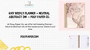 6x9 Weekly Planner - Neutral Abstract Ink - Posy Paper Co.