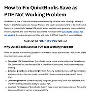 How to Fix QuickBooks Save as PDF Not Working Problem | Pearltrees