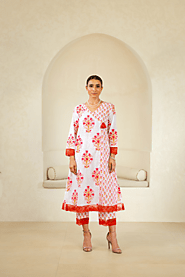 Naseebo Petal Grace Cotton Premium Kurti Set