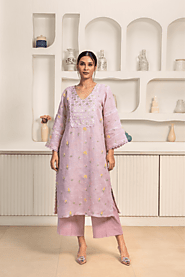 Pastel Grace Linen Kurti Set For Women | 20% off | Naseebo