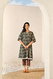 Shop Sage Serenity Ajrakh Co-ord Set For Women - 10% OFF – Naseebo