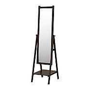 ISFJORDEN Floor mirror - black-brown stain - IKEA
