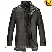 CWMALLS Mens Leather Hunting Coat CW816020