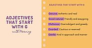 Adjectives That Start with G – AdjectivesThat