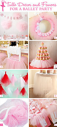 Tulle decor and favors for a ballet party