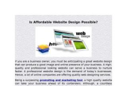 Is affordable website design possible