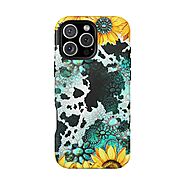 Boho Turquoise Sunflower Lace - MagSafe iPhone 16 Series Case – BOGO Cases