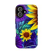 Purple & Gold Sunflower Dream - MagSafe iPhone Series Case – BOGO Cases