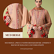 Mud Beige 3 Piece Unstitched Khaddar: A Perfect Blend of Elegance and Versatility