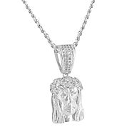 Buy Jesus Head Simulated Diamond Pendant for Mens at Master Of Bling