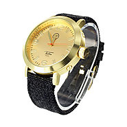 Book Black Fabric Band Gold Tone Techno Pave Men’s Watch at Master Of Bling