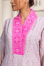 Naseebo Rose Quartz Linen Premium Kurti Set