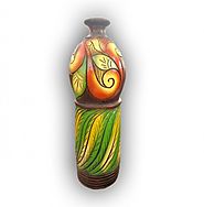 Artistic multicolor terracotta vase