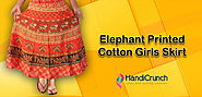 Elephant Printed Cotton Skirts for Girls