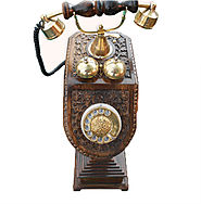 Antique Wooden Telephone Set