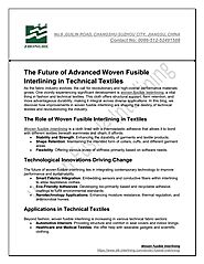The Future of Advanced Woven Fusible Interlining in Technical Textiles