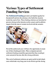 Various Types of Settlement Funding Services.docx