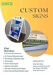 Get Custom Signs in San Diego - Zarvox