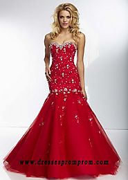 2016 Red Sequin Beaded Lace Cover With Lace Up Back Mermaid Dresses