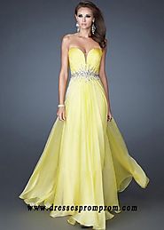 2016 Yellow Jeweled Waist Watermelon Pleated Long Prom Dresses