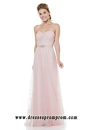 2016 Hunter Strapless Shirred Sweetheart Bodice Long Bridesmaid Dress
