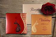 Red Shimmery Paisley Themed - Foil Stamped Wedding Invitations : AD-1742 | A2zWeddingCards