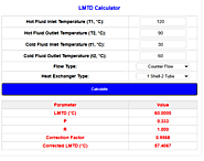 🚀 Advanced LMTD Calculator for Heat Exchanger Design 🛠️