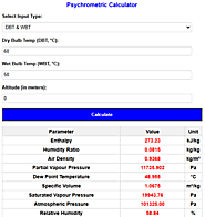 Online Psychrometric Calculator for Chemical Engineers