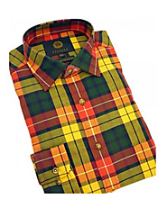 This is Buchanan's Check Style Mens Wool Formal Shirts