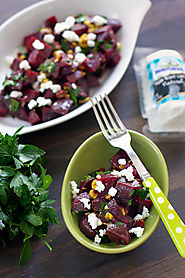 Beet Salad with Pistachios and Crumbled Goat Cheese