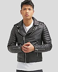 Cain Black Biker Leather Jacket - Sleek, Durable, and Fashionable by NYC Leather Jackets