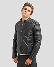 Robt Black Quilted Leather Jacket - Rugged & Trendy Outerwear from NYC Leather Jackets