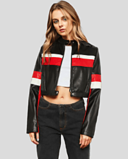 Velocity Racer Black Crop Moto Leather Jacket - Stylish Outerwear from NYC Leather Jackets