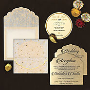 WHITE WOOLY FLORAL THEMED - SCREEN PRINTED WEDDING INVITATION : S-8211A - 123WeddingCards