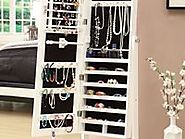 White Jewelry Armoire with Mirror