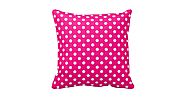 Hot Pink Polka Dot Pillow