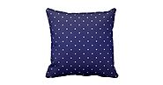 Navy Blue and Tiny White Polka Dots Pillow