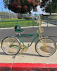 26 inch green and gold lowrider - galindoslowriderbikes.com