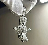 Round Cut Moissanite Doughboy Customized Hip Hop Pendant 925 Sterling Silver | eBay