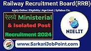 RRB Ministerial and Isolated Categories Recruitment 2024