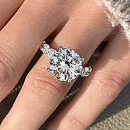 Big 6 CT Round Cut Moissanite Solitaire Accented Engagement Ring 14K White Gold | eBay