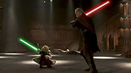 Yoda fighting Count Dooku in "Attack of the Clones"