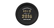 Personalized Graduation Plates | 2016 Black Gold