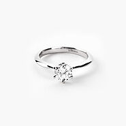 Amara Solitaire Sterling Silver Moissanite Engagement Ring – Floramuse