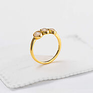 Elysia Moonstones Ring Made with Gold Vermeil – Floramuse