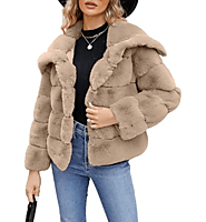 Women's Fur Coat Fleece Cropped Jacket - Antiques Leather Jackets