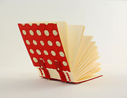 Mini livre d'or rouge à pois, 7cmX 7cm, feuilles intérieures ivoire, 180 pages, cousu main : Carnets, agendas par car...