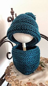 Bonnet cache cou, laine acrylique, bleu , mixte, @DanielaineTricots : Mode Bébé par danielainetricots